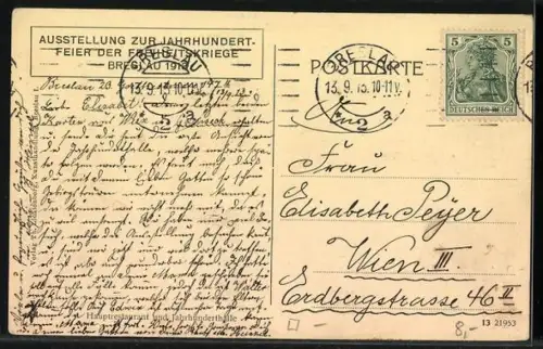 AK Breslau, Ausstellung zur Jahrhundertfeier der Freiheitskriege 1913