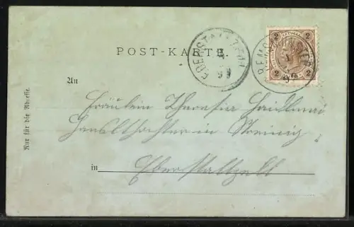 Mondschein-AK Kremsmünster, Ostansicht im Mondlicht