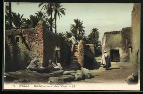 AK Biskra, Habitations Arabes dans l`Oasis