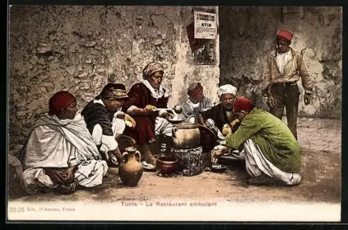 AK Arabischer Strassenkoch beim zubereiten einer Mahlzeit