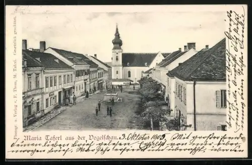 AK Maria Taferl, Strassenpartie aus der Vogelschau