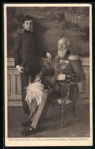 AK S.K.H. Prinzregent Luitpold v. Bayern mit seinem Urenkel Prinzen Luitpold