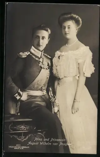 AK Prinz und Prinzessin August Wilhelm von Preussen