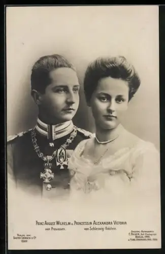 AK Prinz August Wilhelm von Preussen und Prinzessin Alexandra-Victoria von Schleswig-Holstein
