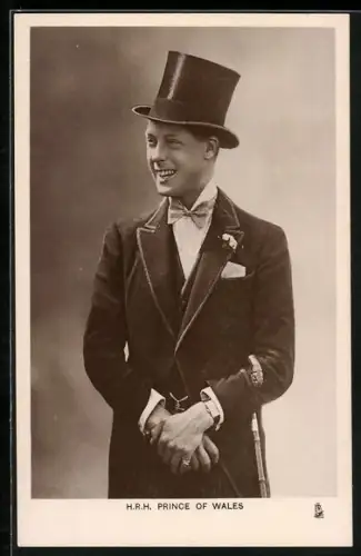 AK Prince of Wales, Portrait mit Zylinderhut