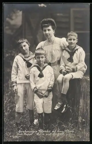 AK Erzherzogin Blanka mit ihren Söhnen