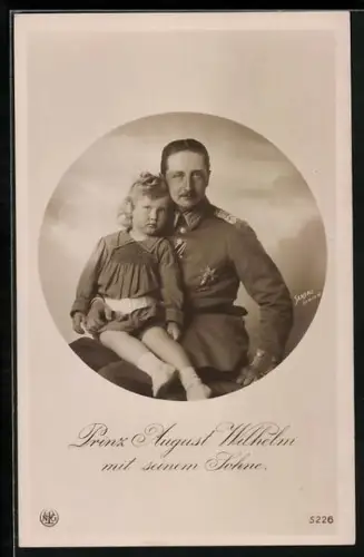 AK Prinz August Wilhelm von Preussen mit Tochter