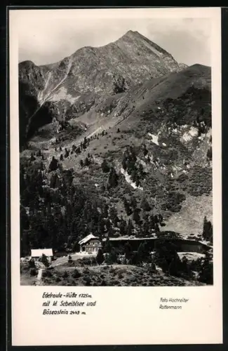 AK Edelraute-Hütte, Ansicht mit kl. Scheiblsee und Bösenstein