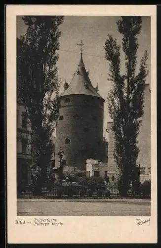 AK Riga, Blick auf den Pulverturm