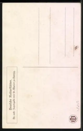 AK Danzig, Jopengasse mit St. Marien