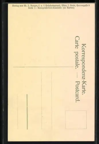 AK Leobendorf, Blick zur Burgruine Kreuzenstein