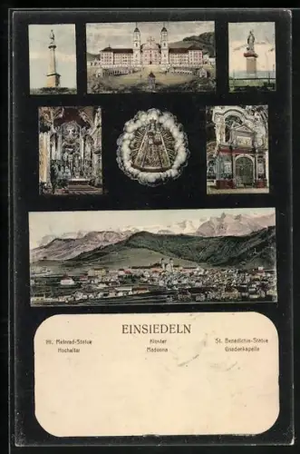 AK Einsiedeln, Kloster, Madonna, Gnadenkapelle