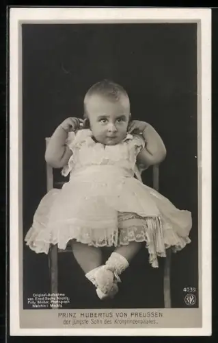 AK Prinz Hubertus von Preussen, der jüngste Sohn des Kronprinzenpaares