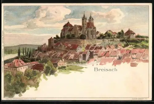 Künstler-AK C.Biese: Breisach, Totalansicht