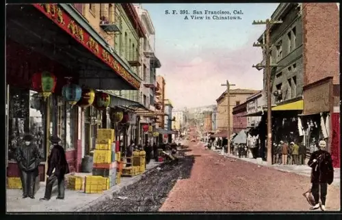 AK San Francisco, CA, a Street in Chinatown