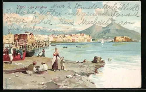 Lithographie Napoli, Da Mergellina