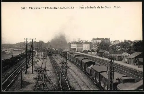 AK Villeneuve-Saint-Georges, Vue generale de la Gare