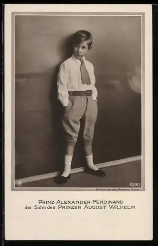 AK Prinz Alexander Ferdinand, Sohn des Prinzen August Wilhelm von Preussen
