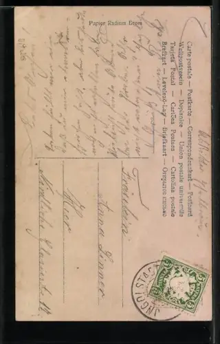 AK Lohengrin, Parsival in Rüstung mit einer Dame