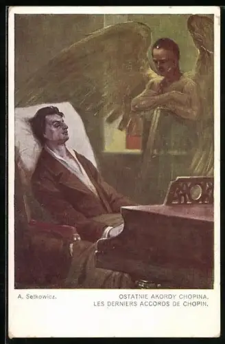 Künstler-AK Chopin, les derniers accords