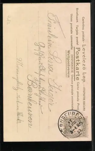 AK Holländerin mit Blume und Brief