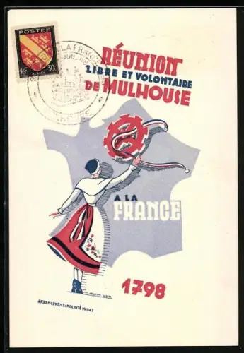 AK Mulhouse, Réunion Libre et Volontaire a la France 1798