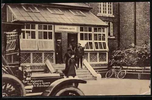AK Aldershot, The King and Queen visiting the Swimming Bath