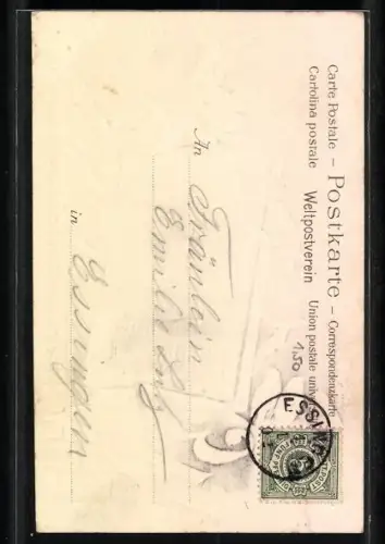 Lithographie Kleine Vögel auf verschneitem Baum, Kalenderblatt 1. Januar