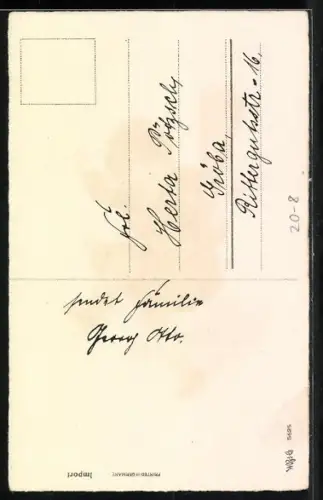 Künstler-AK Herzlichen Glückwunsch zum ersten Schulgang, Mädchen im blauen Mantel winkt mit Zuckertüte