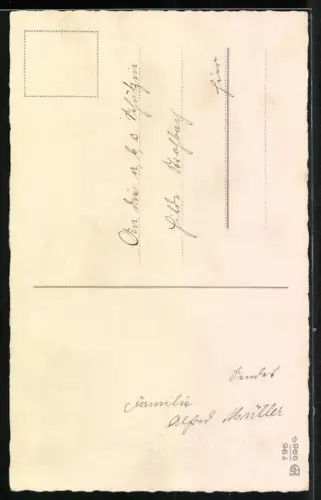 Künstler-AK Junges Mädchen mit einer grossen Schultüte