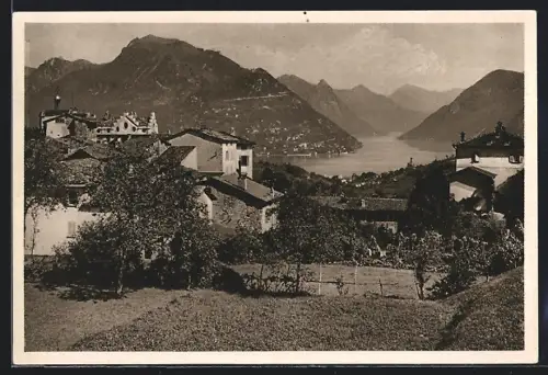 AK Porlezza /Lago di Lugano, Montagnola e sfondo