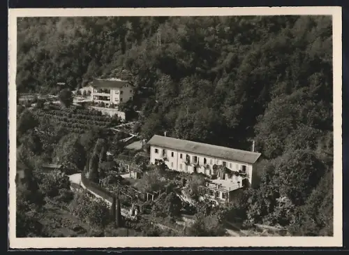 AK Monti-Locarno, Erholungsheim Tabor aus der Vogelschau