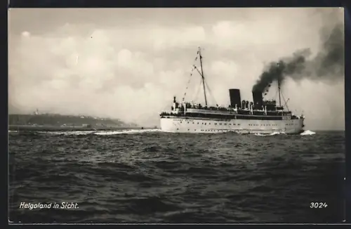 AK Helgoland, Passagierschiff auf See