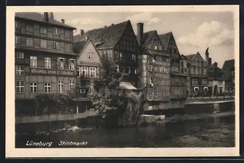 AK Lüneburg, Stintmarkt, Gasthaus Georg von Lösecke, Weinhandlung