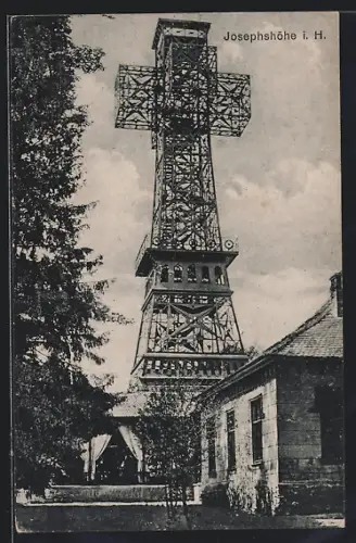 AK Josephshöhe i. H., Aussichtsturm in Kreuzform