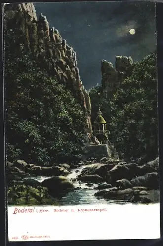 AK Bodetal i. Harz, Bodetor mit Kronentempel