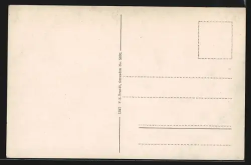 AK Lauffen bei Bad Ischl, Totalansicht mit Brücke aus der Vogelschau