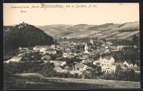 AK Kirchschlag /N. Oe., Teilansicht mit Ruine