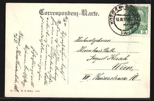 AK Krems a. Donau, Gesamtansicht mit Donau aus der Vogelschau