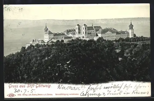 AK Göttweig, Blick auf das Stift Göttweig