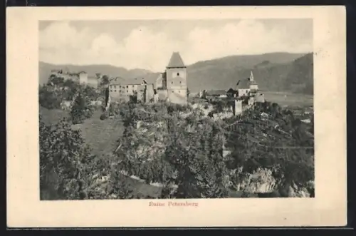 AK Friesach, Blick auf die Ruine Petersberg