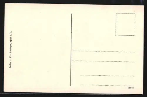 Künstler-AK Spitz a. D., Gesamtansicht und Umgebung aus der Vogelschau