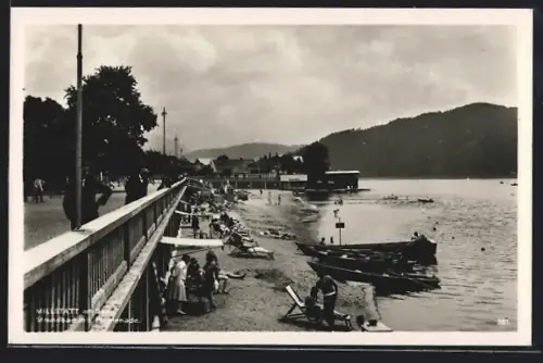 AK Millstatt am See, Strandbad mit Promenade
