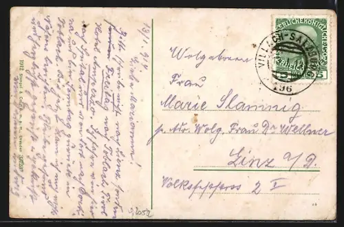 AK Badgastein, Teilansicht v. d. Terrasse des Hotel Hirsch