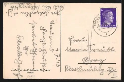 AK Turnau /Steiermark, Gesamtansicht mit Umgebung aus der Vogelschau