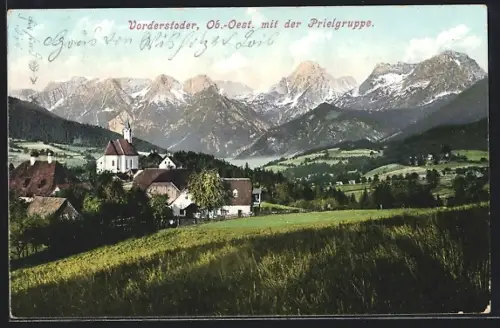 AK Vorderstoder /Ob.-Oest., Teilansicht mit der Prielgruppe