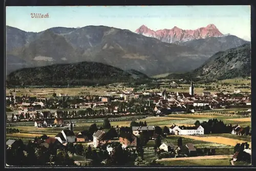 AK Villach, Teilansicht aus der Vogelschau