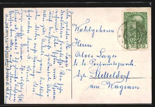 Künstler-AK Leopold Schweiger: Weissenkirchen i. d. Wachau, Totalansicht mit Kirche