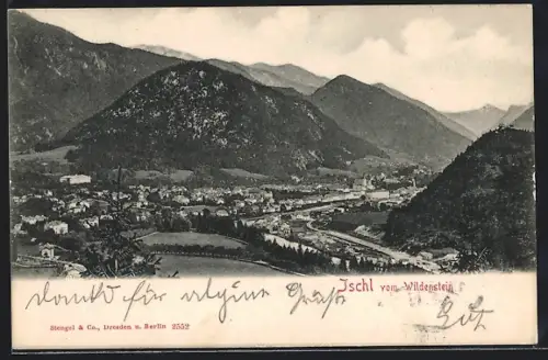 AK Ischl, Ortsansicht vom Wildenstein