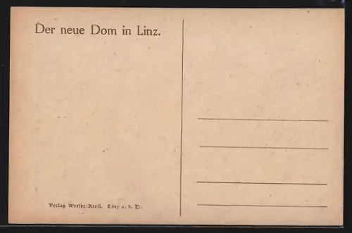 Künstler-AK Linz a. d. Donau, Domplatz mit Neuen Dom